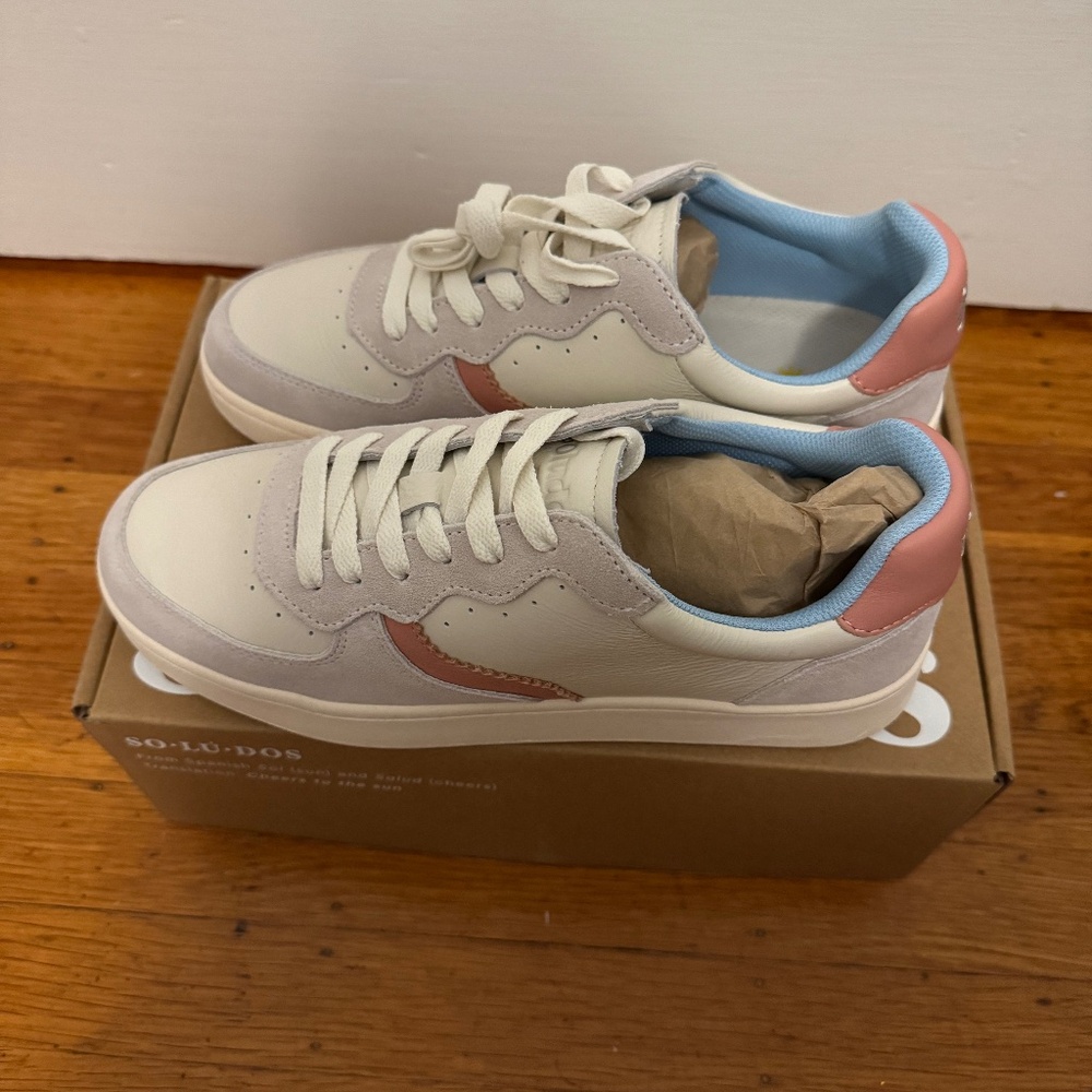 Soludos The Roma White/Dusty Rose Women's Size US 9.5 (Brand New)
